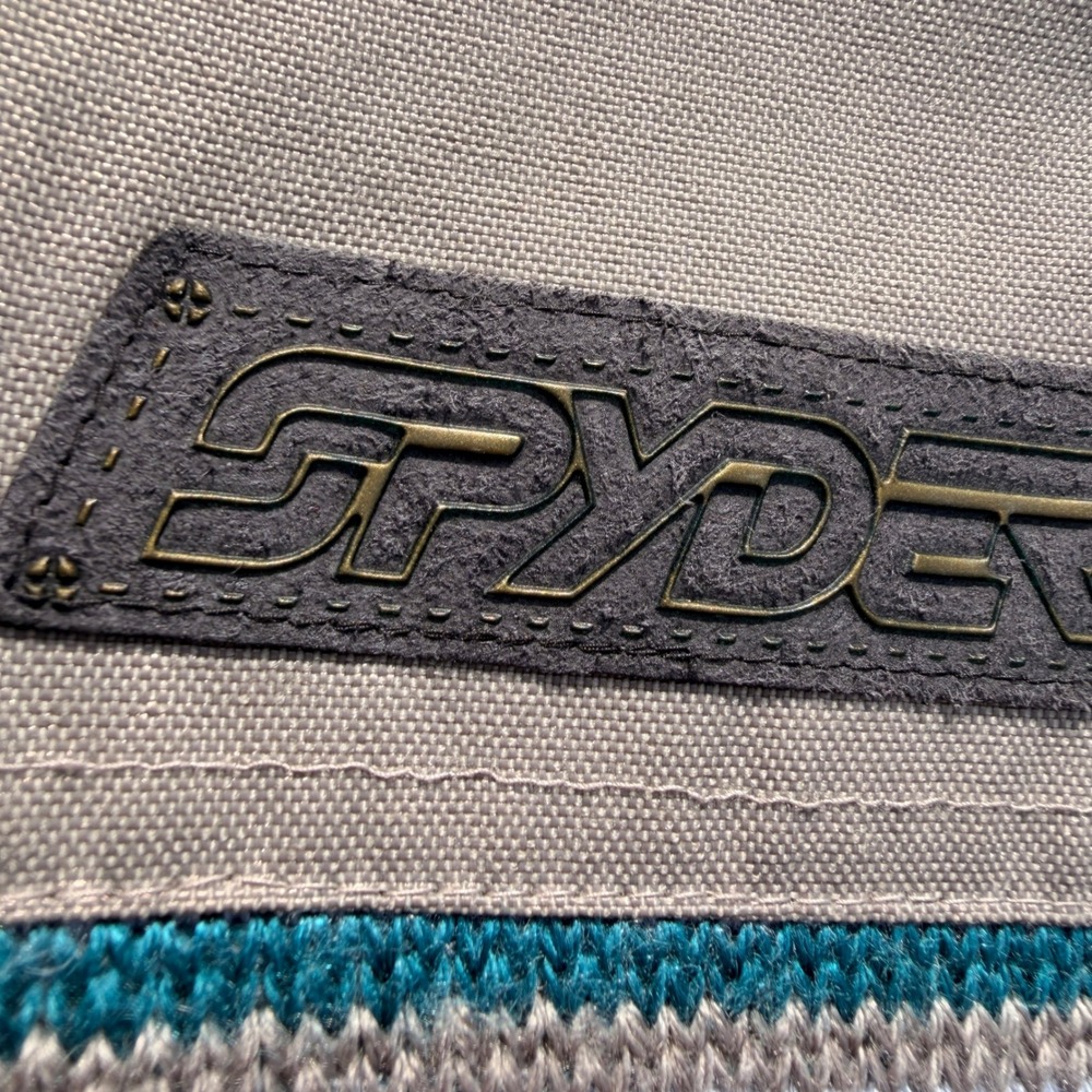 90s Spyder Windstopper Sweater Mens XL Aztec 1/4 Zip Teal Blue Wool Fair Isle - Picture 7 of 13